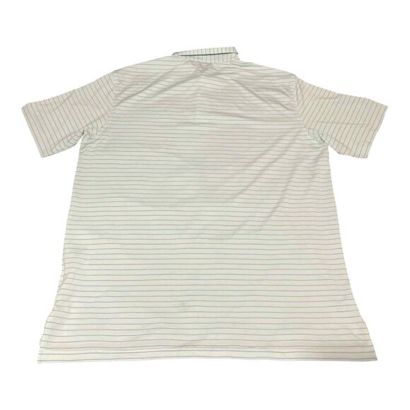Peter Millar Polo Shirt Mens XL Blue White Stripe Summer Comfort Golf Stains - Picture 2 of 9